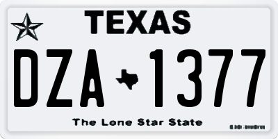 TX license plate DZA1377