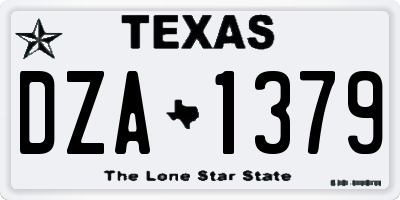 TX license plate DZA1379