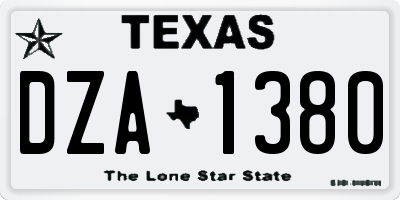 TX license plate DZA1380