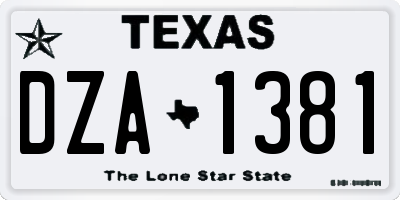 TX license plate DZA1381