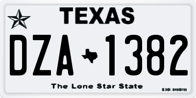 TX license plate DZA1382