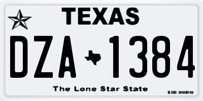 TX license plate DZA1384