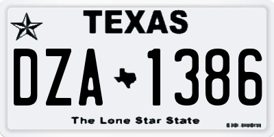 TX license plate DZA1386