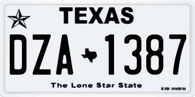 TX license plate DZA1387