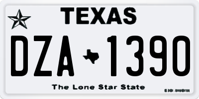 TX license plate DZA1390