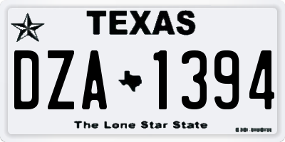 TX license plate DZA1394