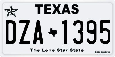 TX license plate DZA1395