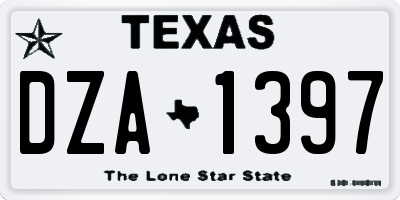 TX license plate DZA1397