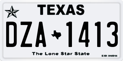 TX license plate DZA1413