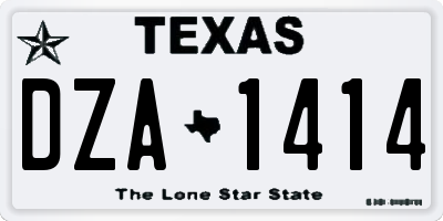 TX license plate DZA1414