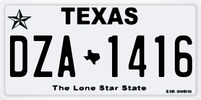 TX license plate DZA1416