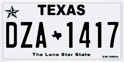 TX license plate DZA1417