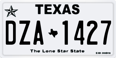 TX license plate DZA1427
