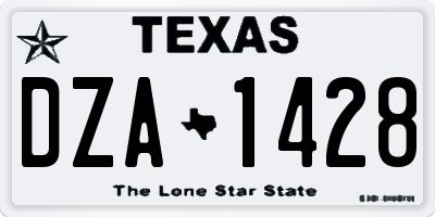 TX license plate DZA1428