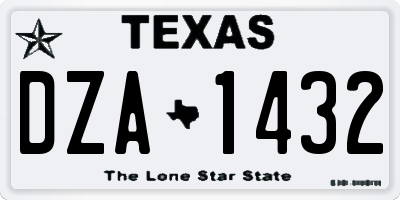TX license plate DZA1432