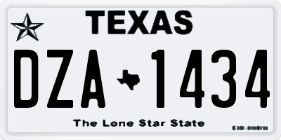 TX license plate DZA1434