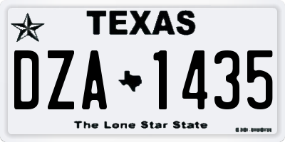 TX license plate DZA1435