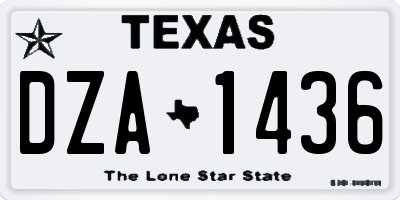 TX license plate DZA1436