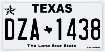 TX license plate DZA1438