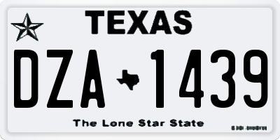 TX license plate DZA1439
