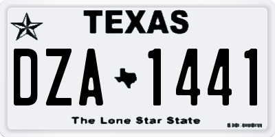 TX license plate DZA1441