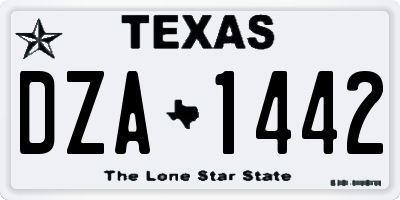 TX license plate DZA1442