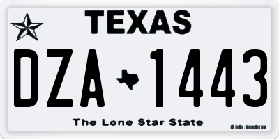 TX license plate DZA1443