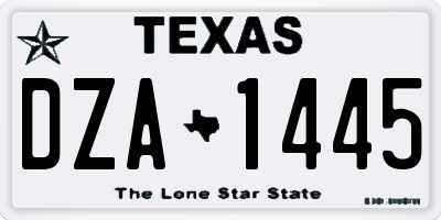 TX license plate DZA1445