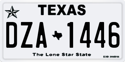 TX license plate DZA1446