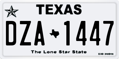 TX license plate DZA1447