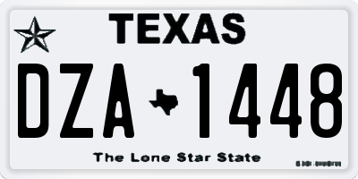 TX license plate DZA1448