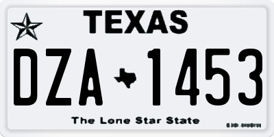 TX license plate DZA1453