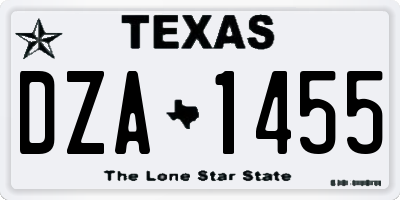 TX license plate DZA1455