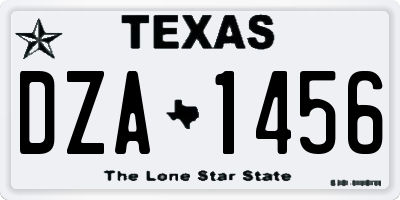 TX license plate DZA1456