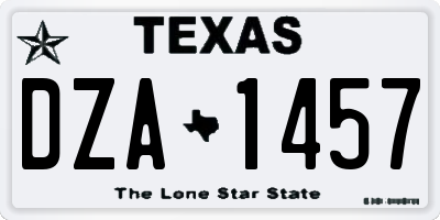 TX license plate DZA1457