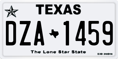 TX license plate DZA1459