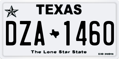TX license plate DZA1460