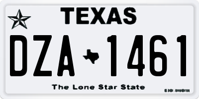 TX license plate DZA1461