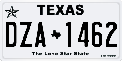 TX license plate DZA1462