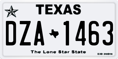 TX license plate DZA1463
