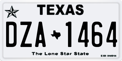 TX license plate DZA1464