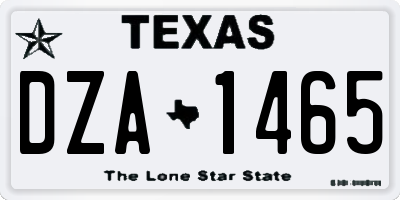 TX license plate DZA1465