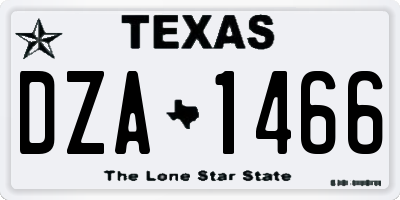 TX license plate DZA1466