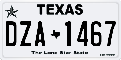 TX license plate DZA1467