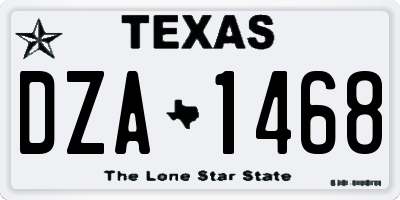 TX license plate DZA1468