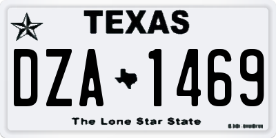 TX license plate DZA1469