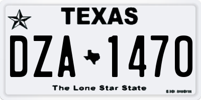 TX license plate DZA1470