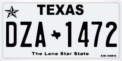TX license plate DZA1472