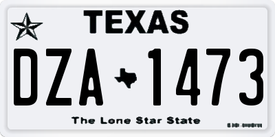 TX license plate DZA1473