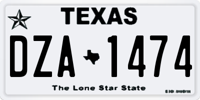 TX license plate DZA1474